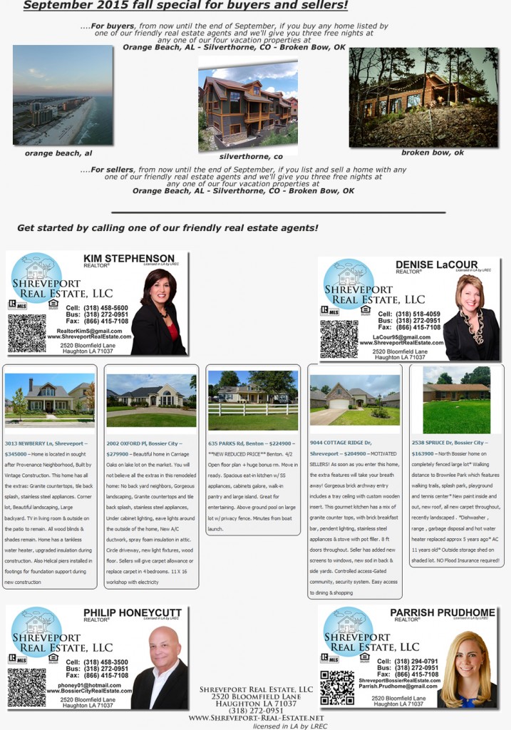 Shreveport Real Estate fall 2015 ad