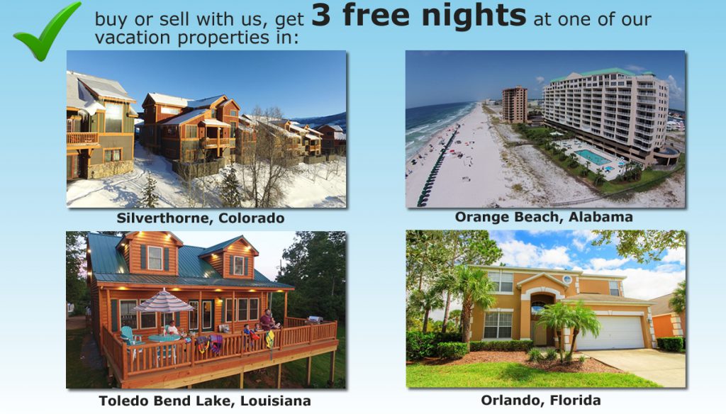 buy/sell with Shreveport Real Estate and get 3 nights free